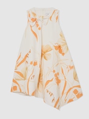 Reiss Multi Stella 9-13 yrs Floral-Print Drape Shift Dress - Image 3 of 3