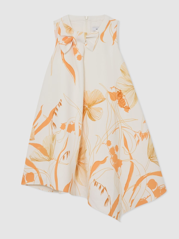 Reiss Multi Stella 9-13 yrs Floral-Print Drape Shift Dress - Image 3 of 3