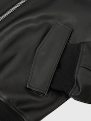 Reiss Carlos Leather Zip-Through Jacket - Imaginea 9 din 9