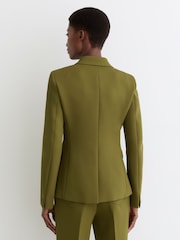 Reiss Chartreuse Green Priya Petite Double-Breasted Peak-Lapel Suit Blazer - Image 6 of 9