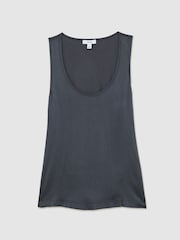 Reiss Navy Ruby Silk-Front Cami Top - Image 2 of 6