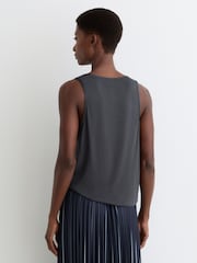 Reiss Navy Ruby Silk-Front Cami Top - Image 5 of 6