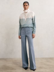 Reiss Flora Wool-Cashmere Stripe Buttoned Jumper - Imagen 3 de 7