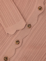 Reiss Pink Vinny Rib-Knit Scallop-Trim Cardigan - Image 6 of 6
