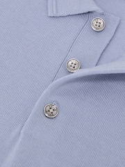 Reiss Sky Blue Manor 13-14 yrs Merino Wool Short-Sleeve Polo Shirt - Image 3 of 3