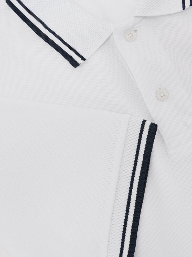 Reiss White Orson Cotton-Piqué Logo Polo Shirt - Image 6 of 6