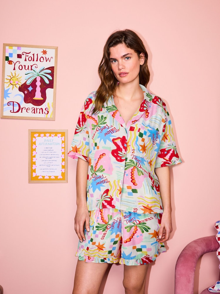 Eleanor Bowmer Button Through Short Pyjamas - Bild 1 von 4
