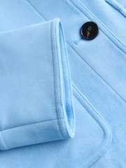 Blue Faux Suede Button Through Dolly Coat - Image 7 of 7