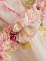 Baker by Ted Baker Floral Ruffle Mesh Mockable Blue Dress - Image 10 of 12