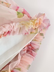 Baker by Ted Baker Floral Ruffle Mesh Mockable Blue Dress - Image 12 of 12