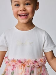 Roz - Baker by Ted Baker Floral Ruffle Mesh Mockable Blue Dress - Imaginea 5 din 7