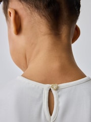 Roz - Baker by Ted Baker Floral Ruffle Mesh Mockable Blue Dress - Imaginea 7 din 7