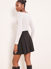 Lipsy Black Pleated Mini Skirt - Image 4 of 4