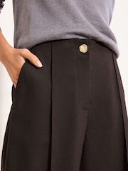 Lipsy Chocolate Brown Grown On Waist Tailored Wide Leg Trousers - Image 2 of 4