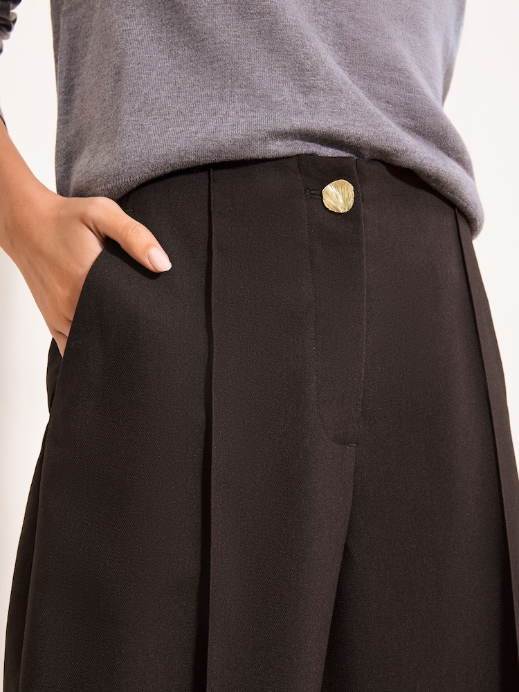 Lipsy Chocolate Brown Grown On Waist Tailored Wide Leg Trousers - Image 2 of 4