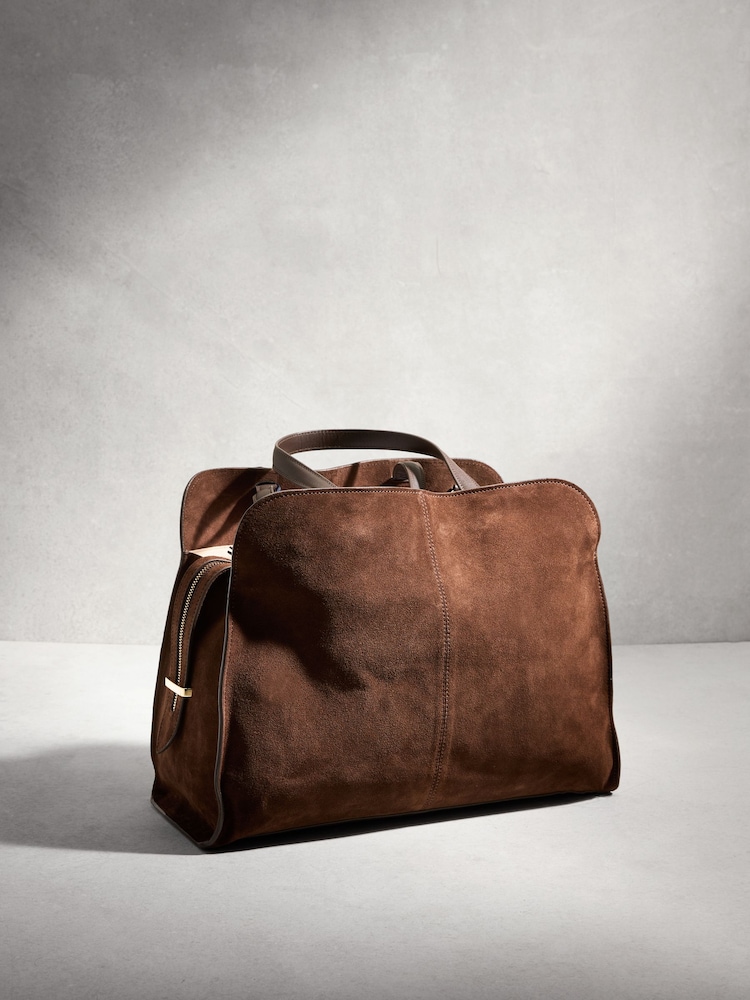 Chocolate Brown N. Premium Suede Tote Bag - Image 2 of 5