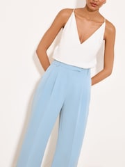 藍色 - Lipsy Extended Tab Wide Leg Tailored Trousers - 圖片 2/5