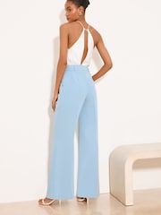 藍色 - Lipsy Extended Tab Wide Leg Tailored Trousers - 圖片 5/5