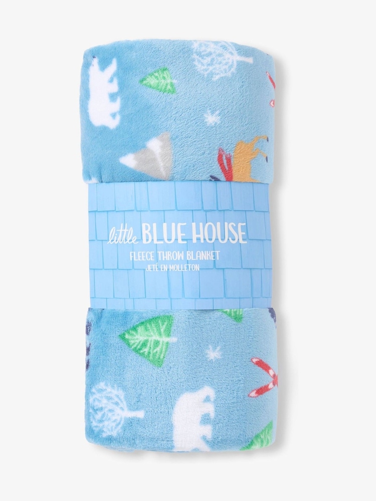 Hatley Blue Vintage Ski Fleece Blanket - Image 1 of 1 Hatley Blue Vintage Ski Fleece Blanket - Image 1 of 1