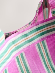 self. Pink/Green Stripe Tote Bag - Image 3 of 5