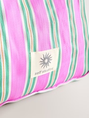 self. Pink/Green Stripe Tote Bag - Image 4 of 5