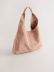 Light Pink Suede Slouchy Bag - Image 6 of 9