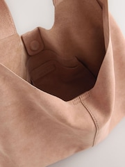 Light Pink Suede Slouchy Bag - Image 8 of 9