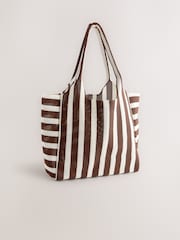 Chocolate Brown Stripe Flyknit Shoulder Bag - Image 1 of 8