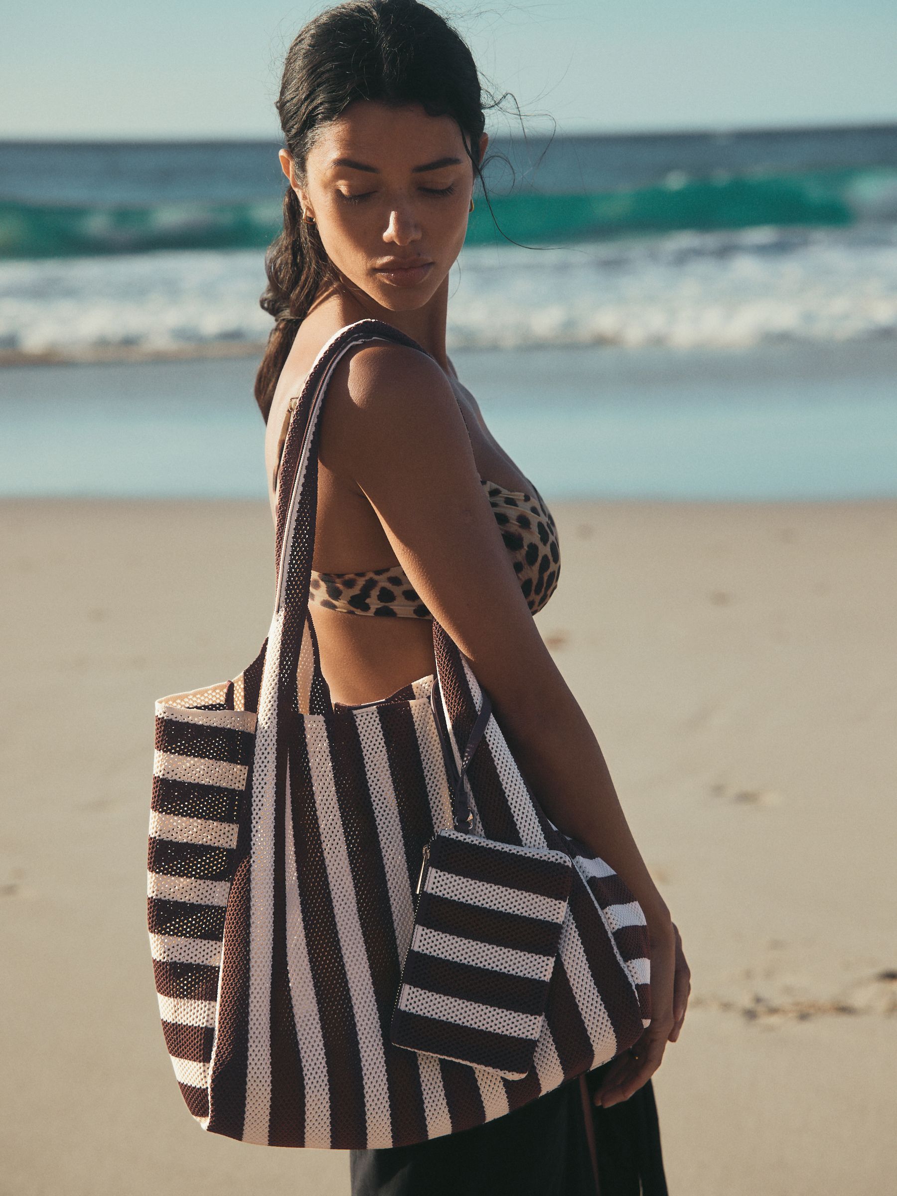 Buy Chocolate Brown Stripe Flyknit Shoulder Bag from Next USA
