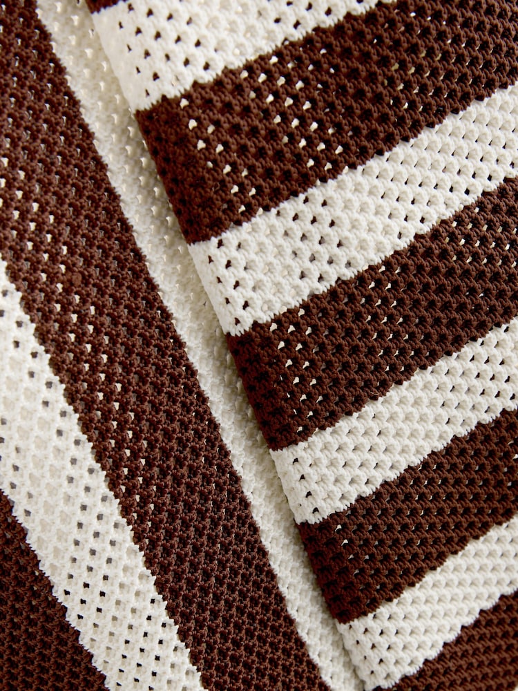 Chocolate Brown Stripe Flyknit Shoulder Bag - Image 8 of 8