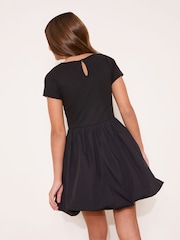 Lipsy Black Short Sleeve 2-in-1 Puffball Dress (5-16yrs) - Image 2 of 5