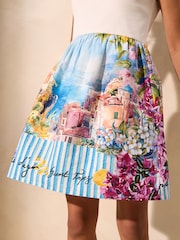 Lipsy Blue/White 2-in-1 Beach Print Holiday Dress (5-16yrs) - Image 2 of 4