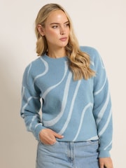 Long Tall Sally Blue Squiggle Jumper - Image 1 of 5
