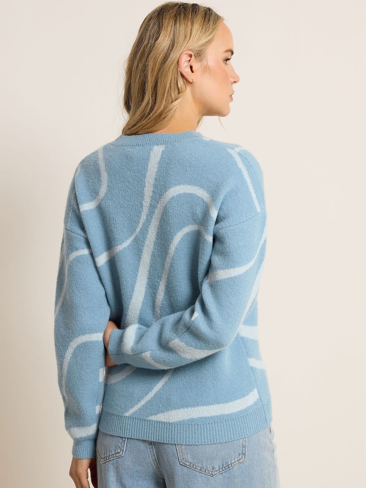 Long Tall Sally Blue Squiggle Jumper - Image 2 of 5 Long Tall Sally Blue Squiggle Jumper - Image 2 of 5