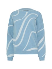 Long Tall Sally Blue Squiggle Jumper - Image 5 of 5