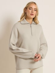 Long Tall Sally Natural Premium Half Zip Jumper - Image 1 of 5