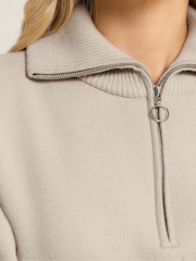 Long Tall Sally Natural Premium Half Zip Jumper - Image 4 of 5