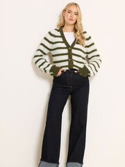Long Tall Sally Green Stripe Cardigan - Image 3 of 5