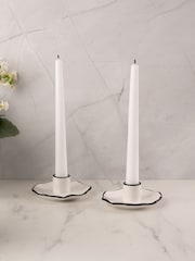 Style Sisters White Set Of 2 Candlestick Holders - Image 2 of 4