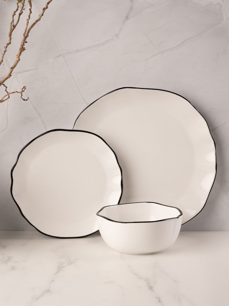 Style Sisters White 12 Piece Dinner Set - Image 1 of 4 Style Sisters White 12 Piece Dinner Set - Image 1 of 4