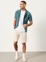 FatFace Dark Teal Blue Printed Sun Shirt - Image 3 of 6