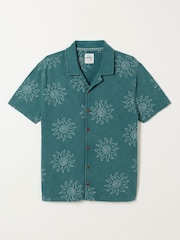 FatFace Dark Teal Blue Printed Sun Shirt - Image 6 of 6