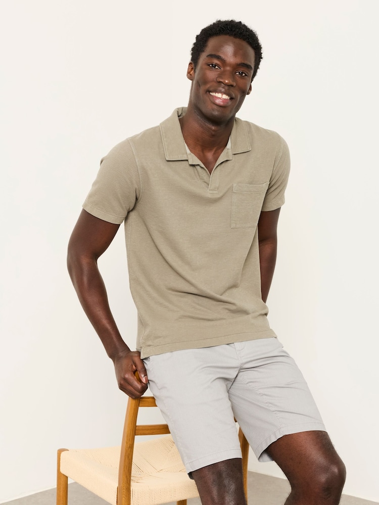 FatFace Albury Green Haze Textured Polo Shirts - Image 1 of 6