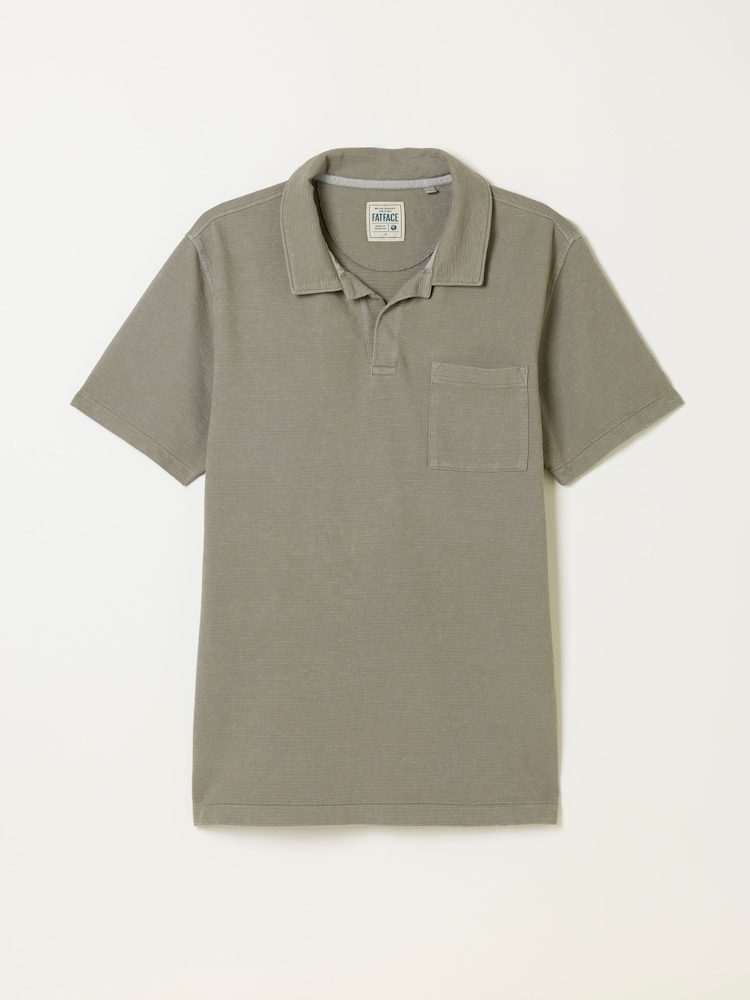 FatFace Albury Green Haze Textured Polo Shirts - Image 6 of 6