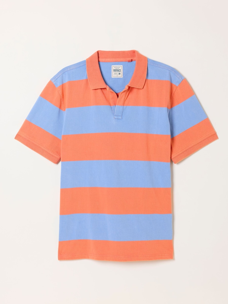 FatFace Coral/Blue Ashton Striped Polo Shirt - Image 7 of 7 FatFace Coral/Blue Ashton Striped Polo Shirt - Image 7 of 7