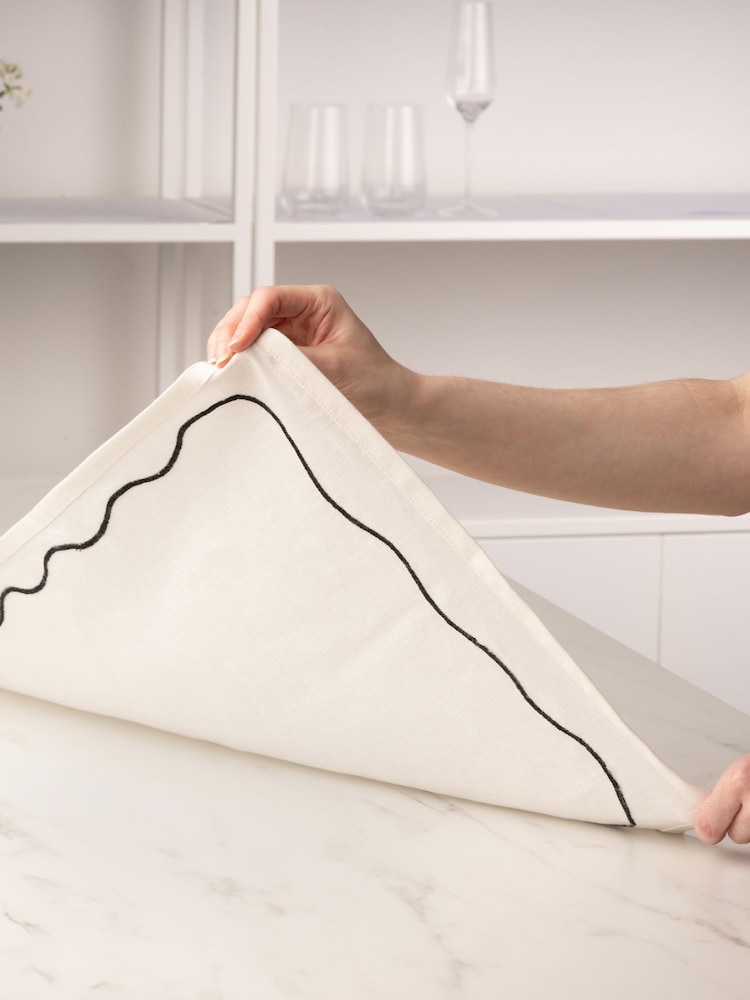 Style Sisters Cream Embroidered Table Runner - Image 2 of 4 Style Sisters Cream Embroidered Table Runner - Image 2 of 4