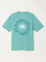 FatFace Light Teal Life Is Swell Relaxed Graphic Tshirt - Image 7 of 7