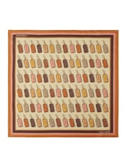 COACH Brown Leather Hang Tag Printed Silk Bandana Scarf - Image 1 of 4