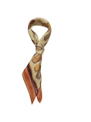 COACH Brown Leather Hang Tag Printed Silk Bandana Scarf - Image 2 of 4