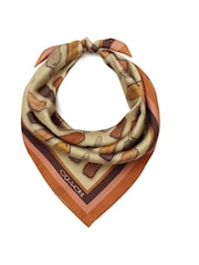 COACH Brown Leather Hang Tag Printed Silk Bandana Scarf - Image 3 of 4
